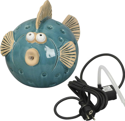 Wasserspeier Fisch blau gross für Miniteiche