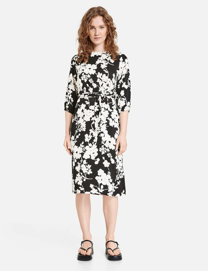Taifun Damen Kleid 34 Schwarz Gemustert, 34 Schwarz Gemustert
