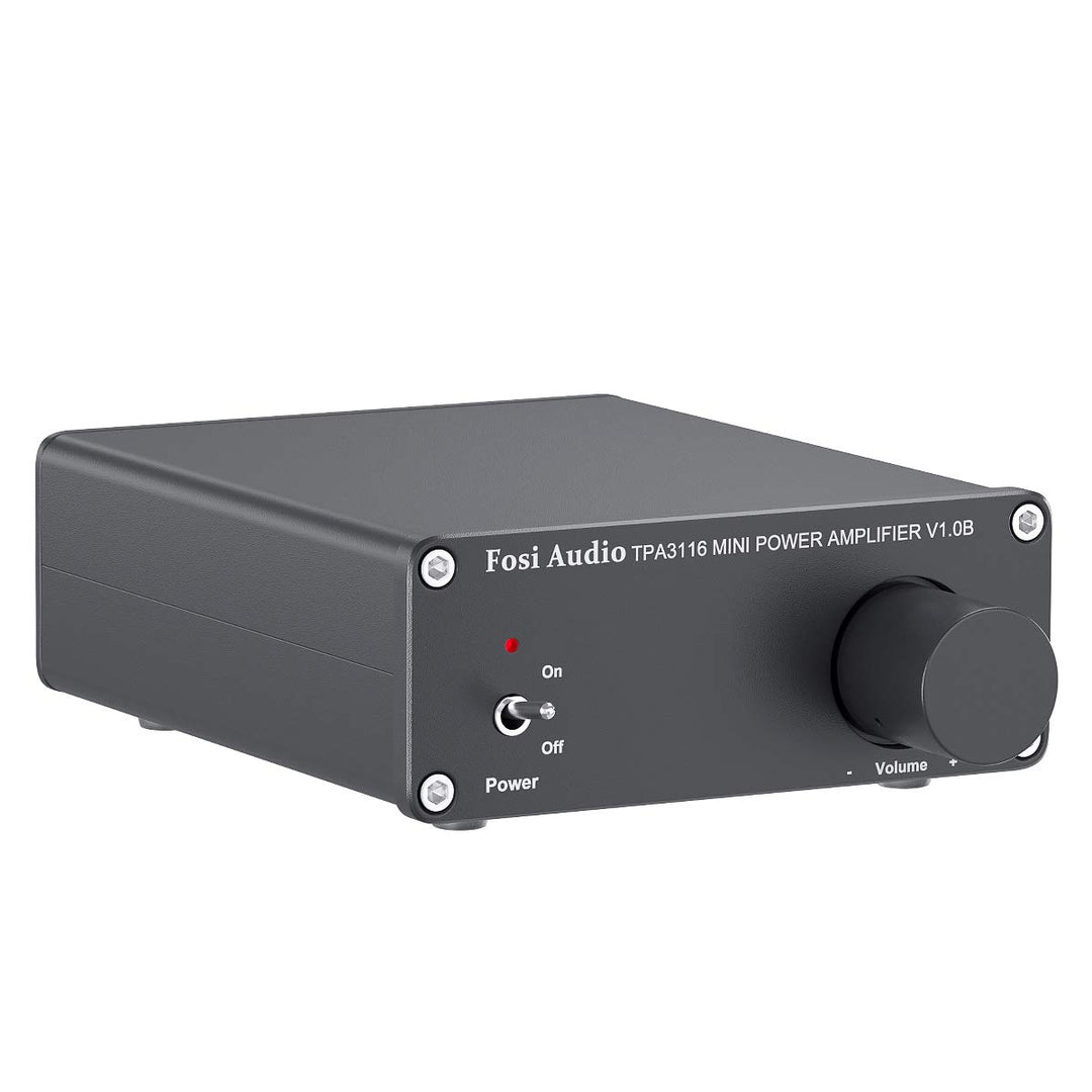 Fosi Audio V1.0B Stereo Verstärker Lautsprecher 50 W x 2, 2 Kanal Audioverstärker Mini-HiFi-Klasse D