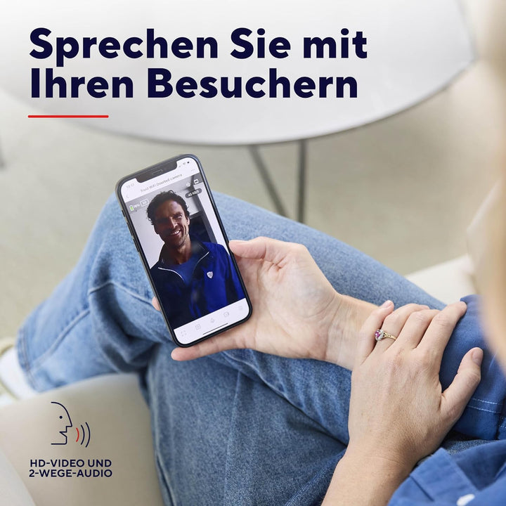 Trust Wi-Fi Video Türklingel mit Chime Kamera 2K HD 3MP Weitwinkel, Smarte Kabellose Video Doorbell