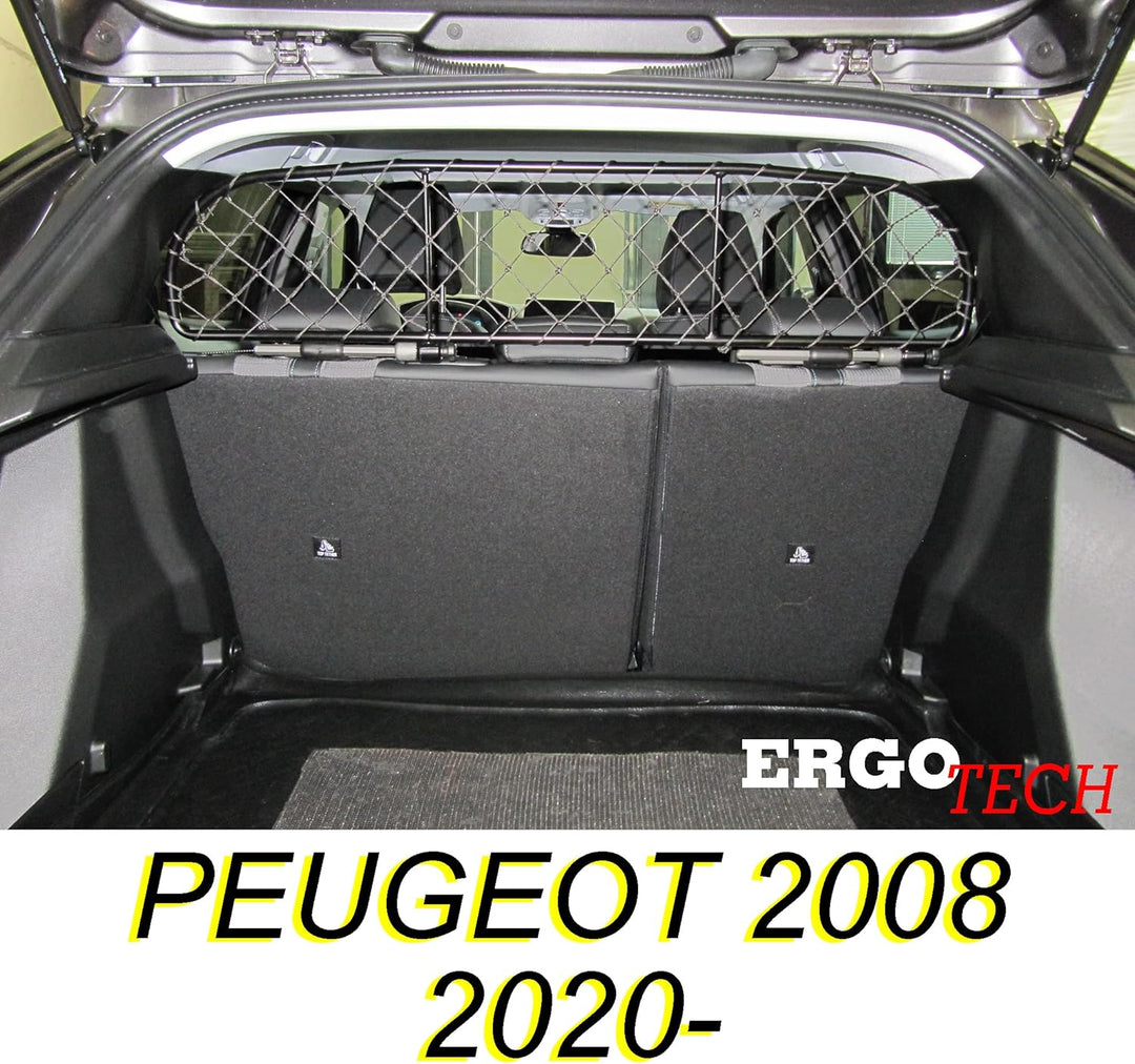 ERGOTECH Trennnetz Trenngitter Hundegitter für Peugeot 2008 (ab BJ 2020), RDA65-XXS8, für Hunde und