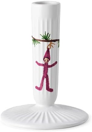 Kähler Kerzenständer H12 cm Hammershøi Christmas mit Aquarellmalerei, Weiss 12cm, 12cm