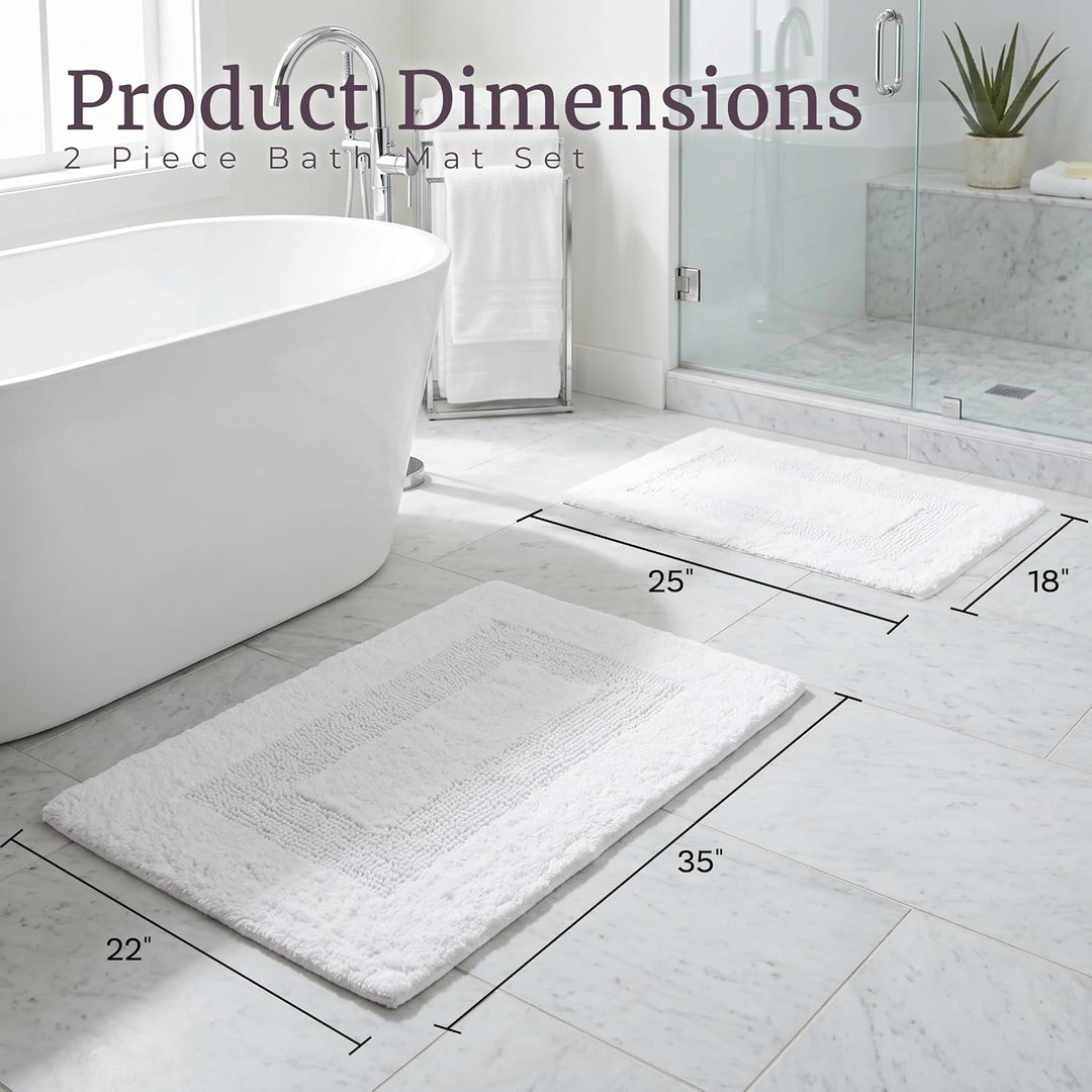 Lavish Home Badematten-Set, Baumwolle, wendbar, weich, saugfähig und maschinenwaschbar, 88,9 x 55,9
