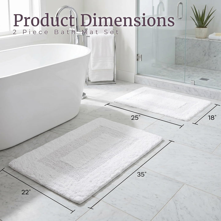 Lavish Home Badematten-Set, Baumwolle, wendbar, weich, saugfähig und maschinenwaschbar, 88,9 x 55,9