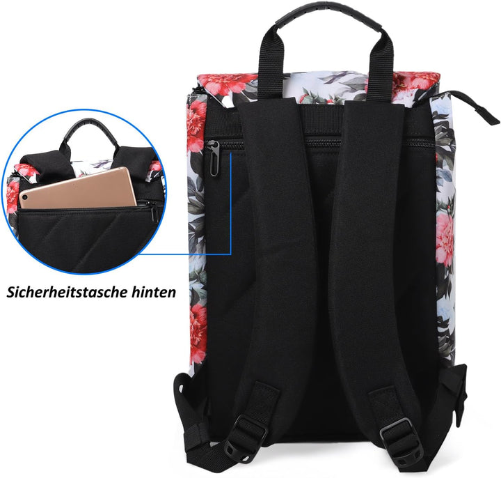 TANTOMI Rucksack Damen Tagesrucksäcke mit Laptopfach & Anti Diebstahl Tasche Reiserucksack Damen Lap