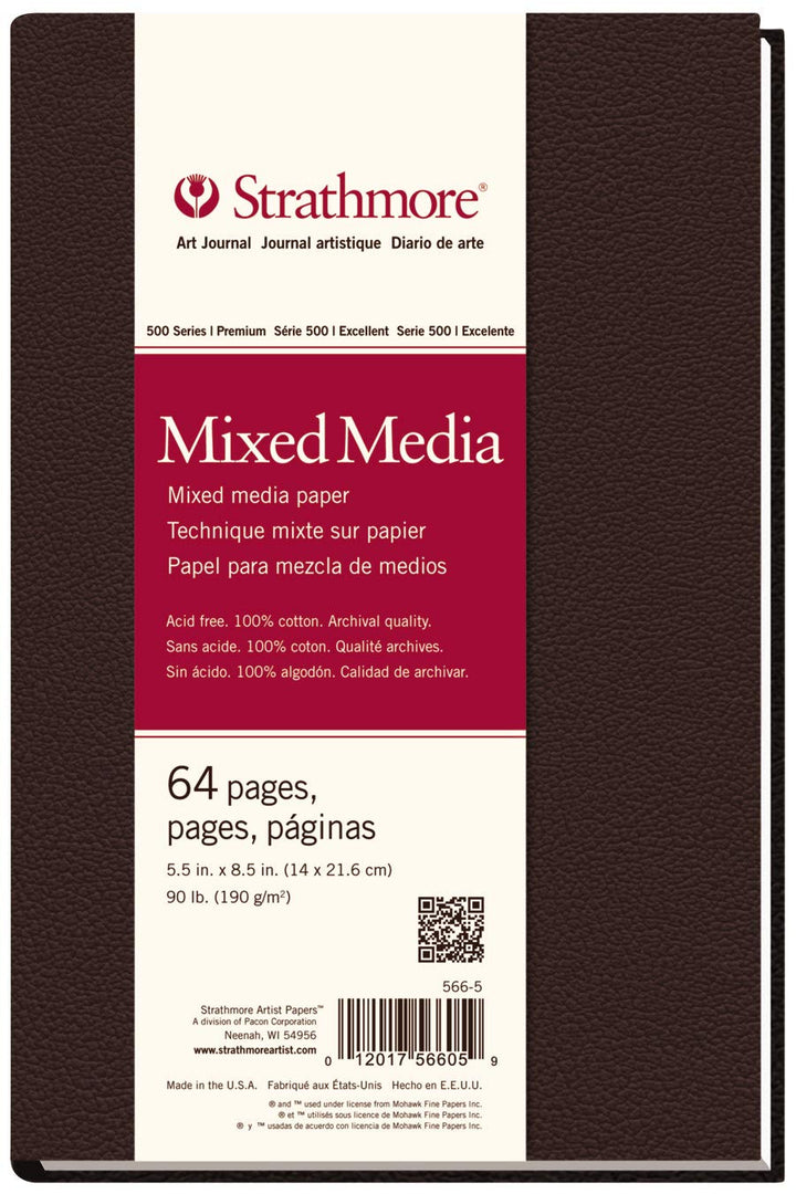 Strathmore Mixed Media Art Journal 14 x 21,6 cm, 64 Seiten (32 Blatt) 14 x 22 cm Durchsichtig, 14 x