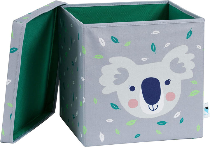 LOVE IT STORE IT Aufbewahrungsbox mit Deckel - Ordnungsbox aus Stoff - Verstärkt mit Holz - Quadrati