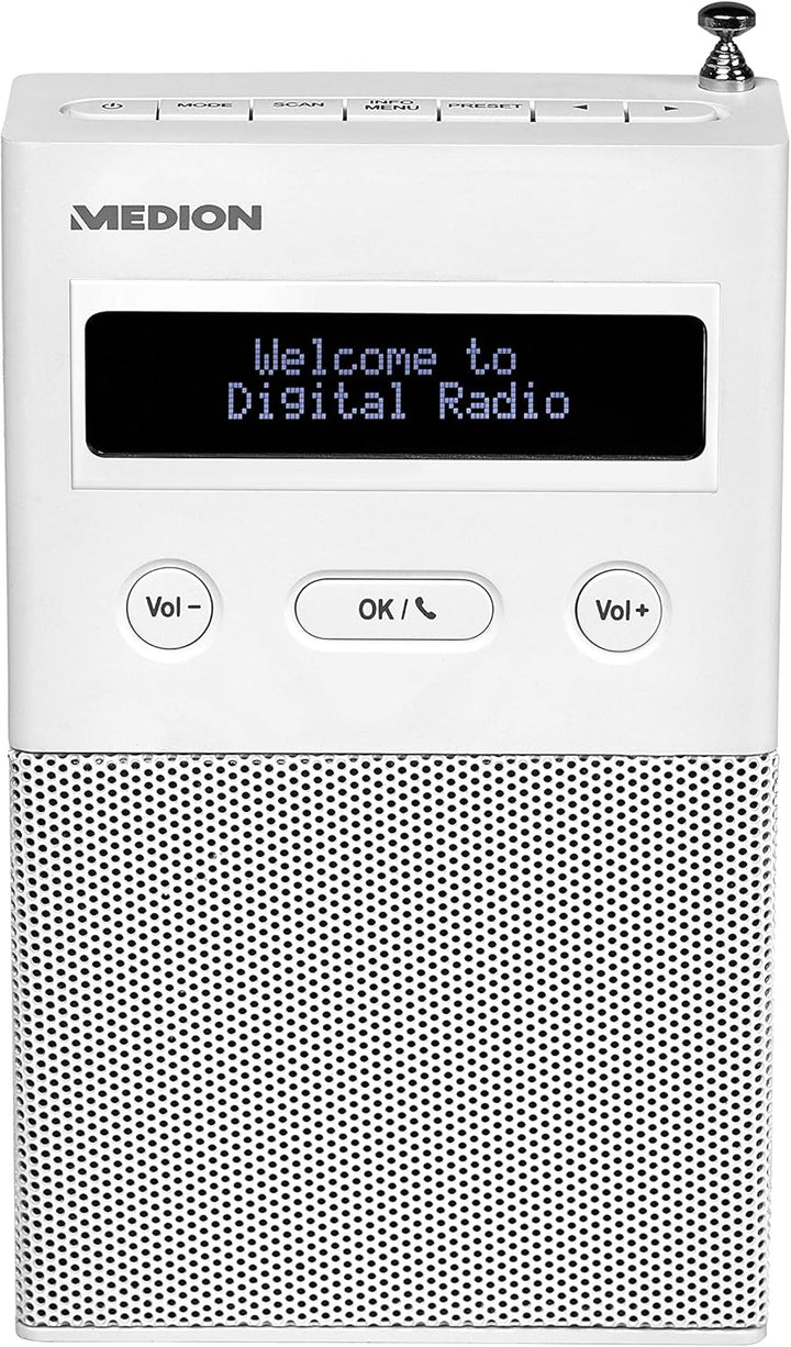 MEDION P65715 DAB+ Steckdosenradio mit Bluetooth, 20 Watt, 30 Senderspeicher, DAB+/PLL UKW, Schlumme