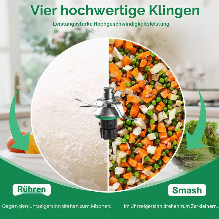 Messer für Vorwerk Thermomix TM5 TM6, Ersatzmesser Mixmesser mit Dichtring, Edelstahl-Teigmesser, Ed