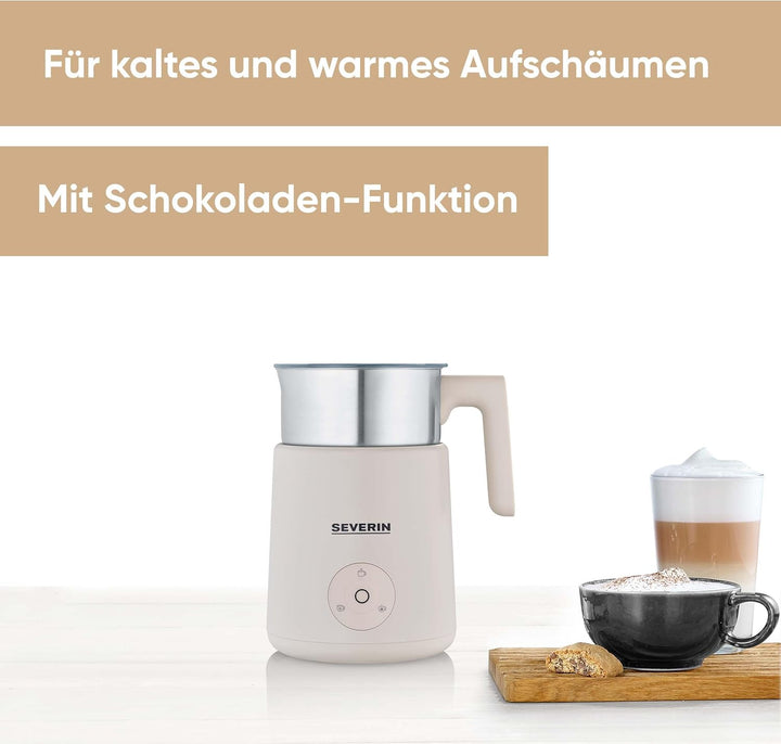 SEVERIN SPUMA Lite Design Induktions-Milchaufschäumer, elektrischer Milchschäumer mit Edelstahl-Milc