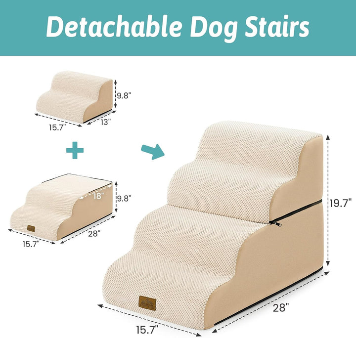Breiter Hundetreppe für Kleine Hunde 50 cm, Hunderampe für Sofa, Hundetreppe Bett,Katzentreppe für A