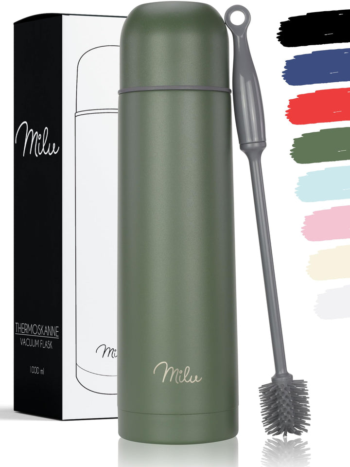 Milu Thermosflasche Thermoskanne Isolierflasche 1L, 750ml, 500ml - Isolierte Edelstahl Trinkflasche,