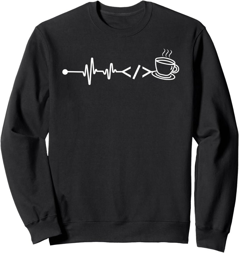 Computer Programmierer Software Entwickler Heartbeat Kaffee Sweatshirt