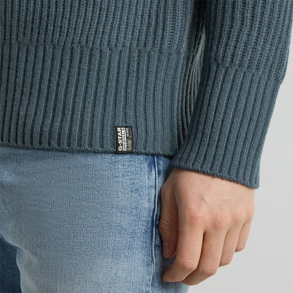 G-Star RAW Herren Essential Turtle Knitted Pullover Knits L Grau (Axis D23732-d447-5781), L Grau (Ax