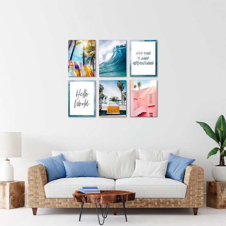 Novart Set Wandbilder - KEIN EXTRA RAMEN BENÖTIGT - Wohnzimmer Schlafzimmer - Bilder Modern Natur -