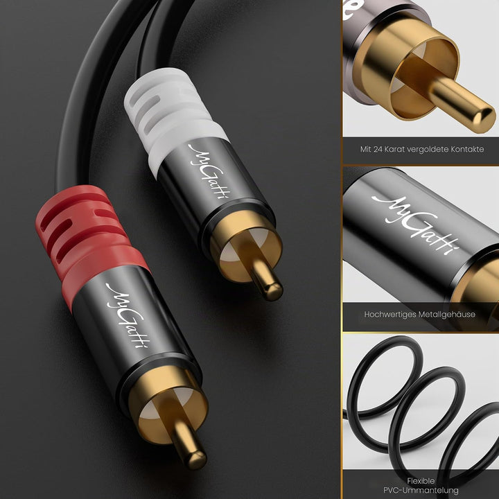 Cinch Kabel 20 meter,2 Cinch Stecker auf 2 Cinch Stecker,Stereo Audio kabel,RCA kabel,OFC,Hi-Fi Soun