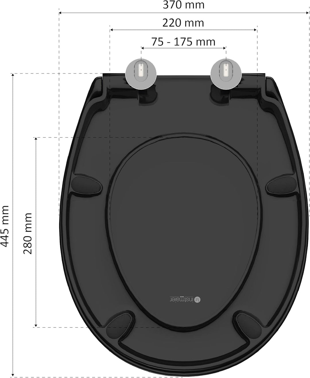 instmaier Toilettendeckel mit Absenkautomatik schwarz | Made in Germany | ovale Form | Toilettensitz