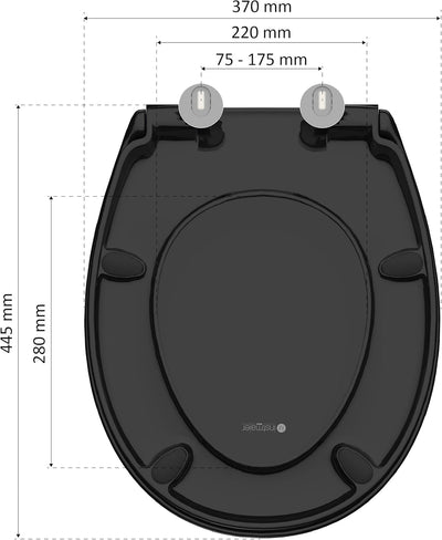 instmaier Toilettendeckel mit Absenkautomatik schwarz | Made in Germany | ovale Form | Toilettensitz