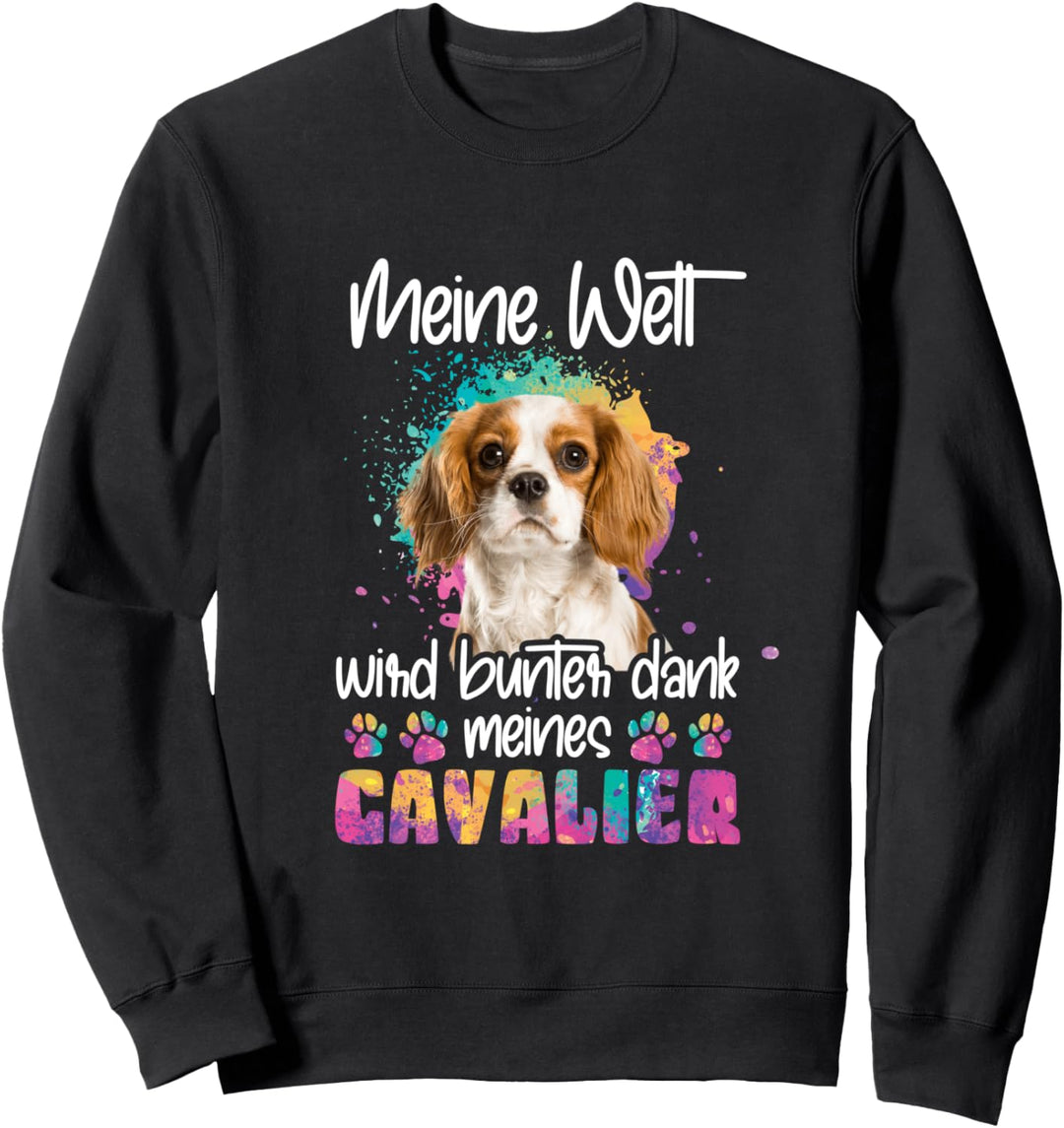 Bunt Welt dank Cavalier king charles spaniel Sweatshirt
