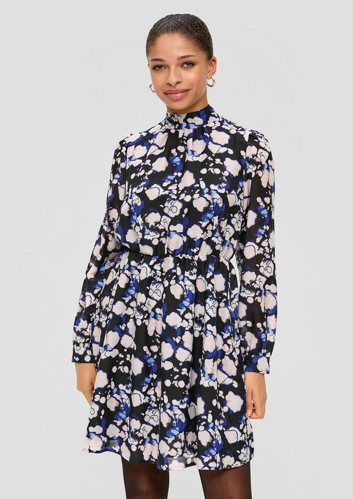 QS Semitransparentes Kleid mit Raffung 40 99a0, 40 99a0