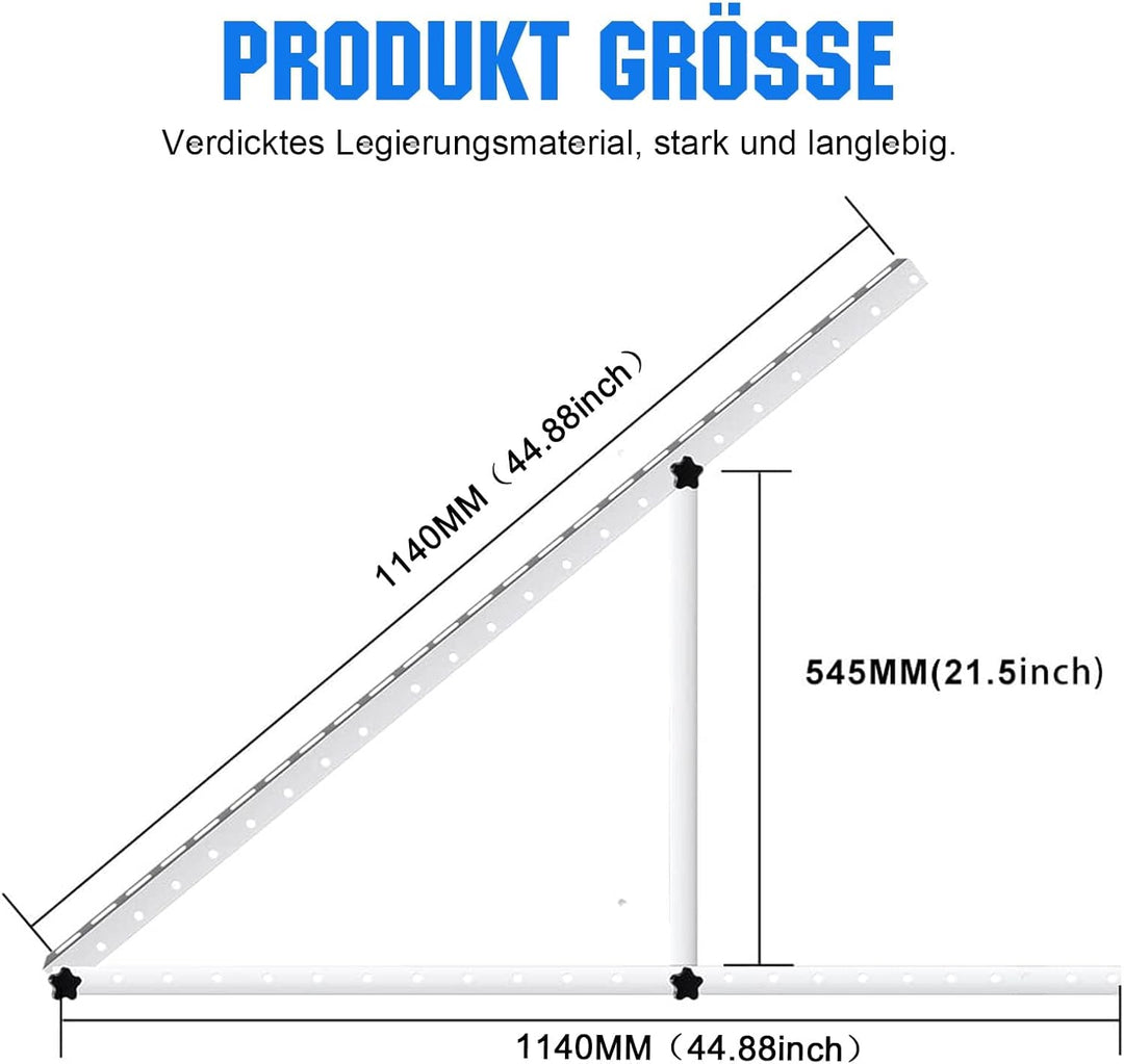 Solarpanel Halterung 114cm Solarmodul Halterung Balkonkraftwerk für Solarpanel 100W-800W Winkel Eins