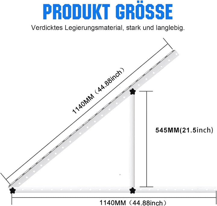 Solarpanel Halterung 114cm Solarmodul Halterung Balkonkraftwerk für Solarpanel 100W-800W Winkel Eins