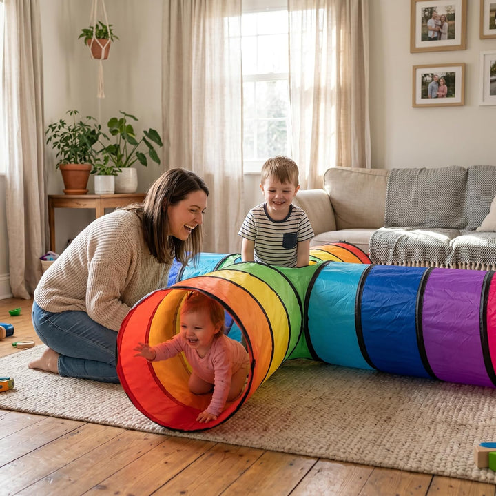 NUBUNI Tunnel x4 XXL : Tunnel Kinder : Kriechtunnel : Krabbeltunnel für Kinder : Spieltunnel Kind :