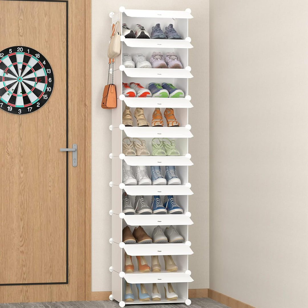 HOMIDEC Schuhregal mit 10 Ebenen, Schuhschrank Schmal Schuhaufbewahrung für Flur Schlafzimmer Eingan