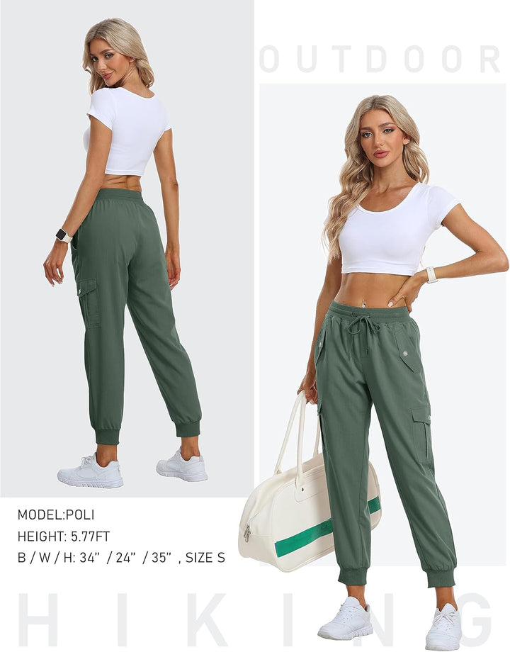 JINSHI Hosen Damen Cargohose Wanderhose Leichte Jogginghose Freizeithose Funktionshose Outdoorhose m