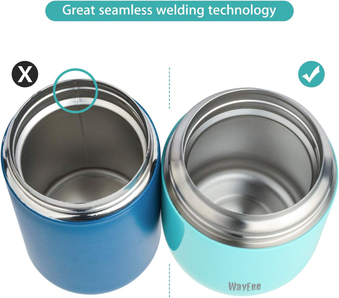 Thermobehälter für Essen 450ml, 710ml Thermobecher Essen Edelstahl Warmhaltebehälter mit Löffel Esse