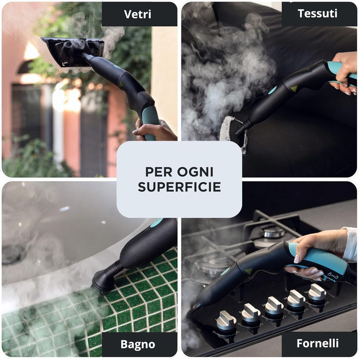 Ariete 4146 XVapor Deluxe, mobiler Dampfreiniger, 5 bar, integriertes Zubehörfach, Betriebsdauer bis