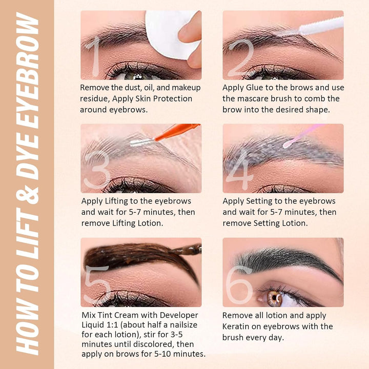 Libeauty Lash Lift und schwarzes Farbstoff -Kit, Wimpernperm und Stuhllaminierung mit schwarzem Tint