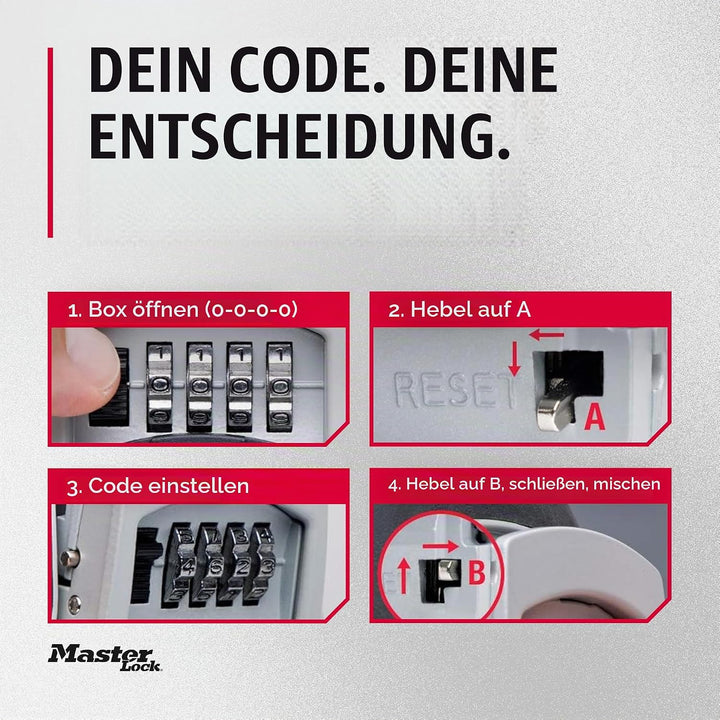 Master Lock 5420D Set Ihre eigene Kombination Wandbefestigung 5 Key Capacity schwarz, Wandbefestigun