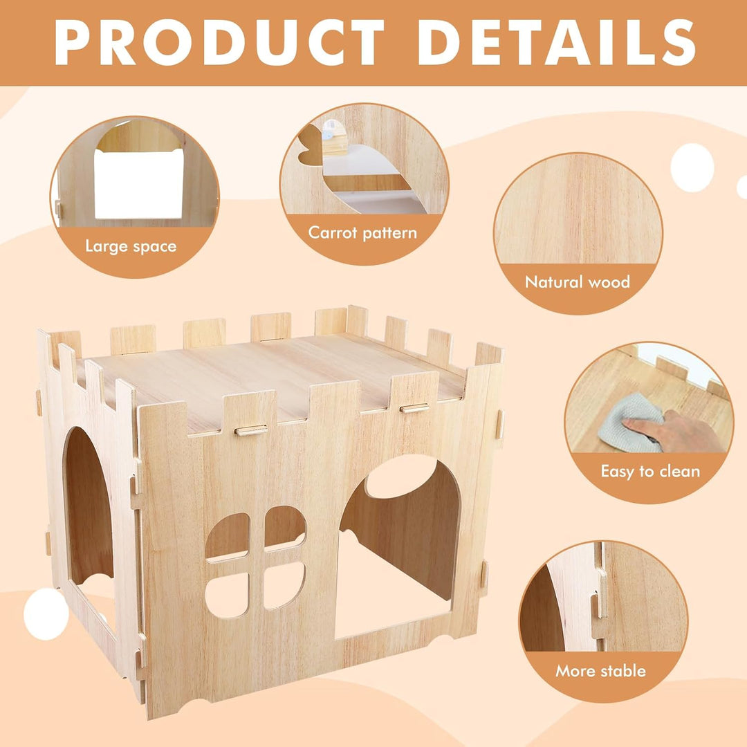 Gross Kaninchenhaus, Holz Meerschweinchen Bett mit Eingänge, Meerschweinchen Spielzeug, Meerschweinc