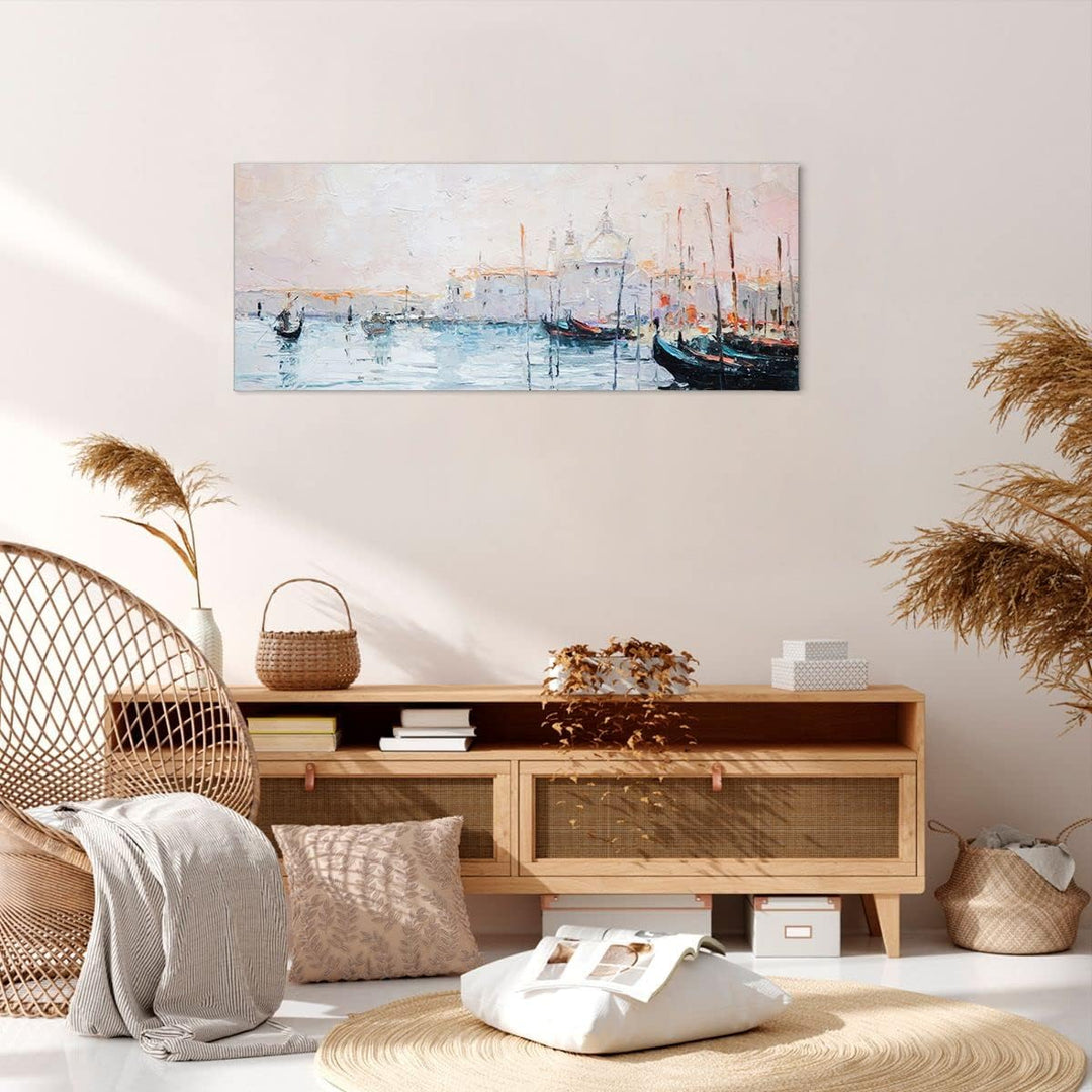 Wandbilder Dekoration Wohnzimmer Venedig Basilika Panorama Bilder auf Leinwand 120x50cm Leinwandbild