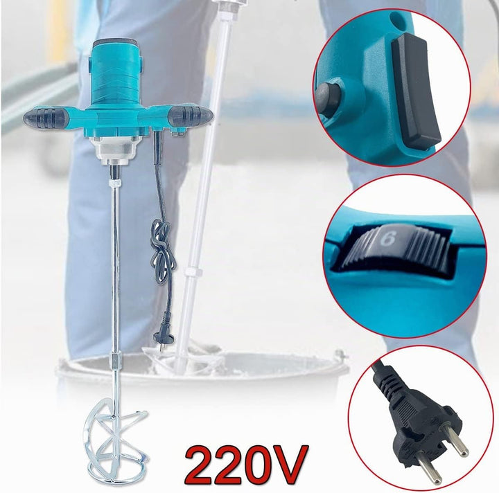 TABODD 2100W Rührwerk Mörtelrührer 220V, 800R/min 6 Stufen Handrührgeräte Mischer Rührer Rührgerät M
