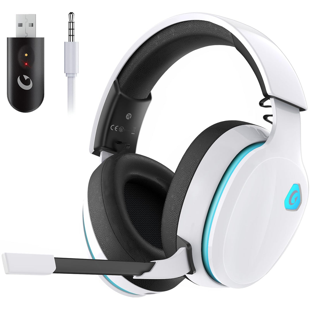 Gvyugke 2,4 GHz Wireless Gaming Headset für PC, PS4, PS5, Mac, Switch, Bluetooth Kabelloses Kopfhöre