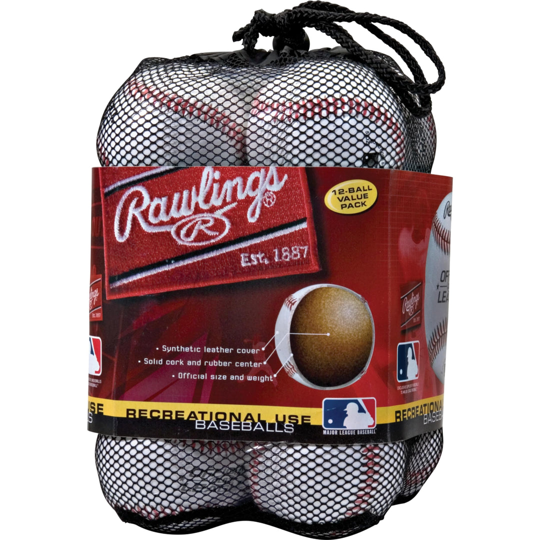Rawlings Offizielle League Freizeit-Basebälle, OLB3 (Box mit 3 oder 12 Stück), 12 Stück