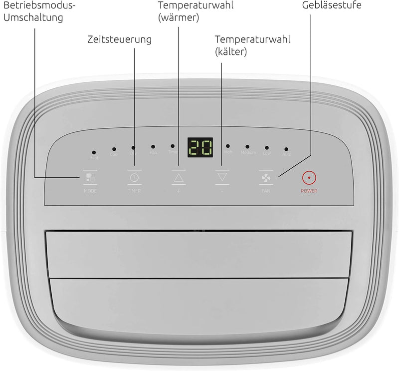 TechniSat TECHNIPOLAR 2 S - mobiles Klimagerät mit Abluftschlauch (bis 25 qm Raumgrösse, 9000 BTU/h