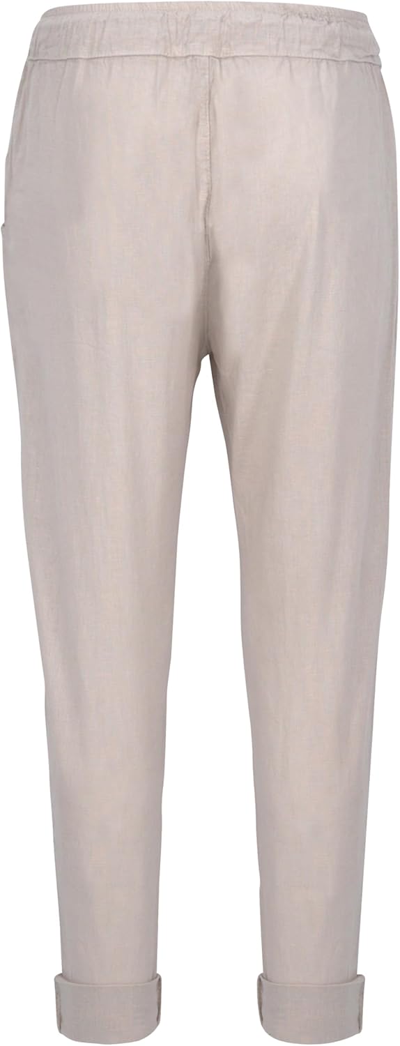 Malito Damen Hose aus Leinen | Stoffhose in Unifarben | Freizeithose für den Strand | Chino - Joggin