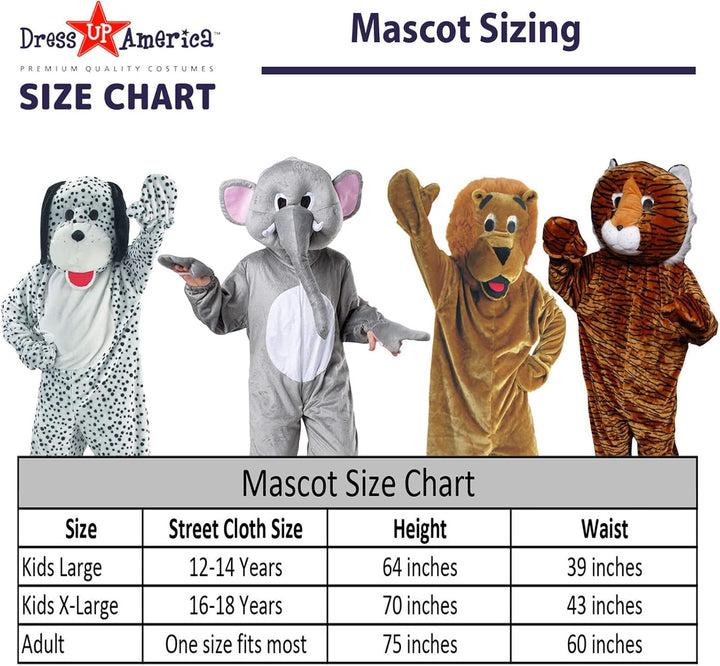 Dress Up America Erwachsene Schweinemaskottchen-Kostümset Erwachsene (Taille 152 cm, Grösse 191 cm),