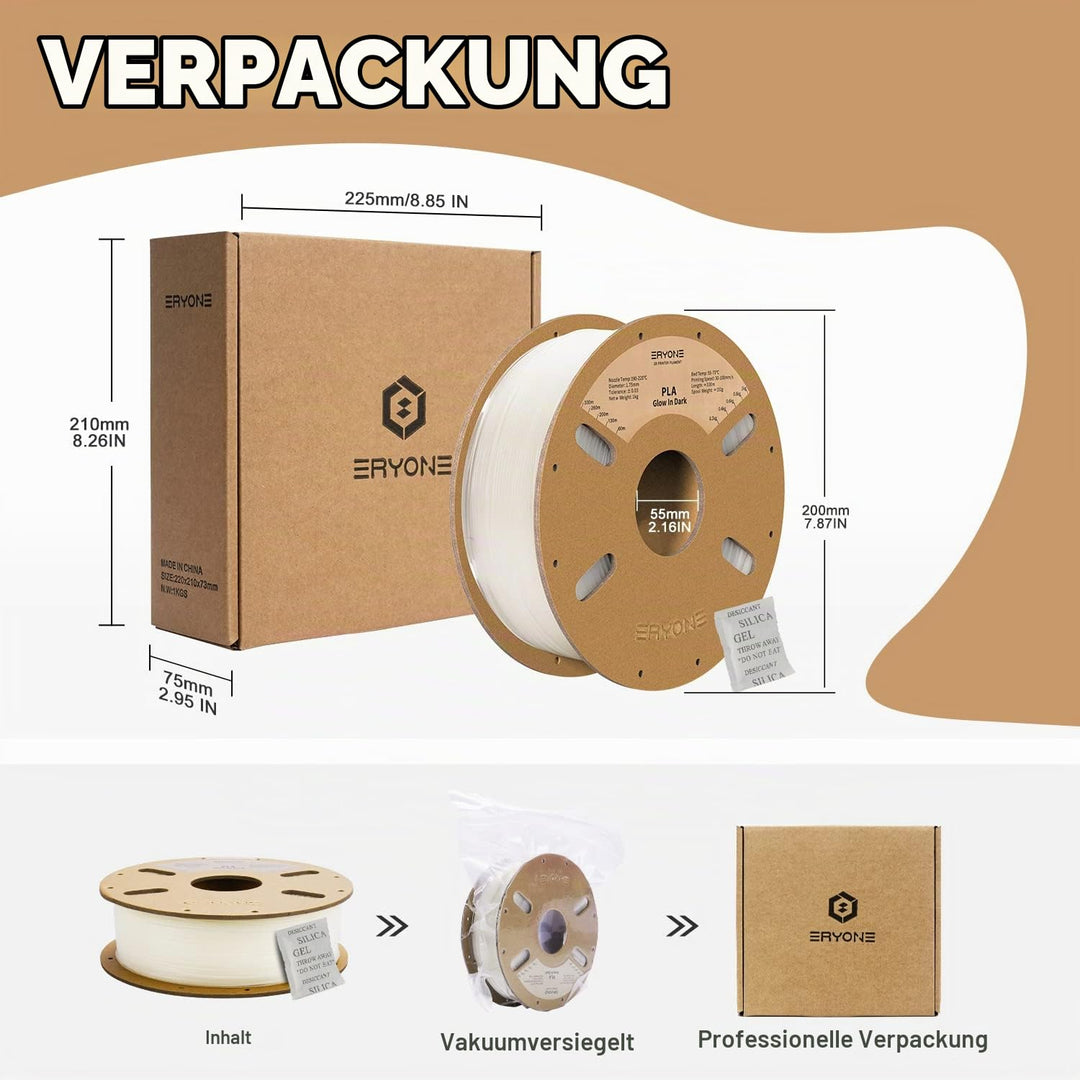 ERYONE Spezielles PLA Filament 1,75mm +/-0,03mm, 3D-Druck-Filament PLA 1,75 mm f¨¹r 3D-Drucker und 3