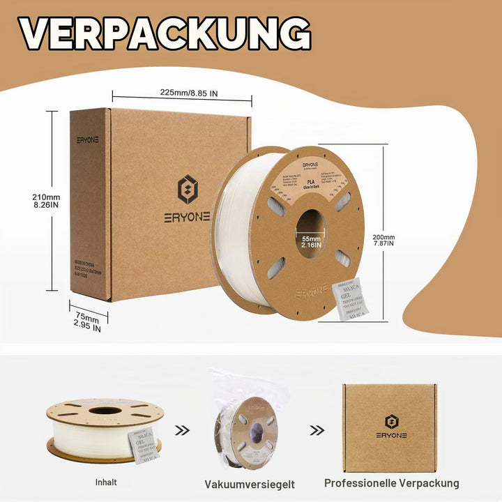 ERYONE Spezielles PLA Filament 1,75mm +/-0,03mm, 3D-Druck-Filament PLA 1,75 mm f¨¹r 3D-Drucker und 3
