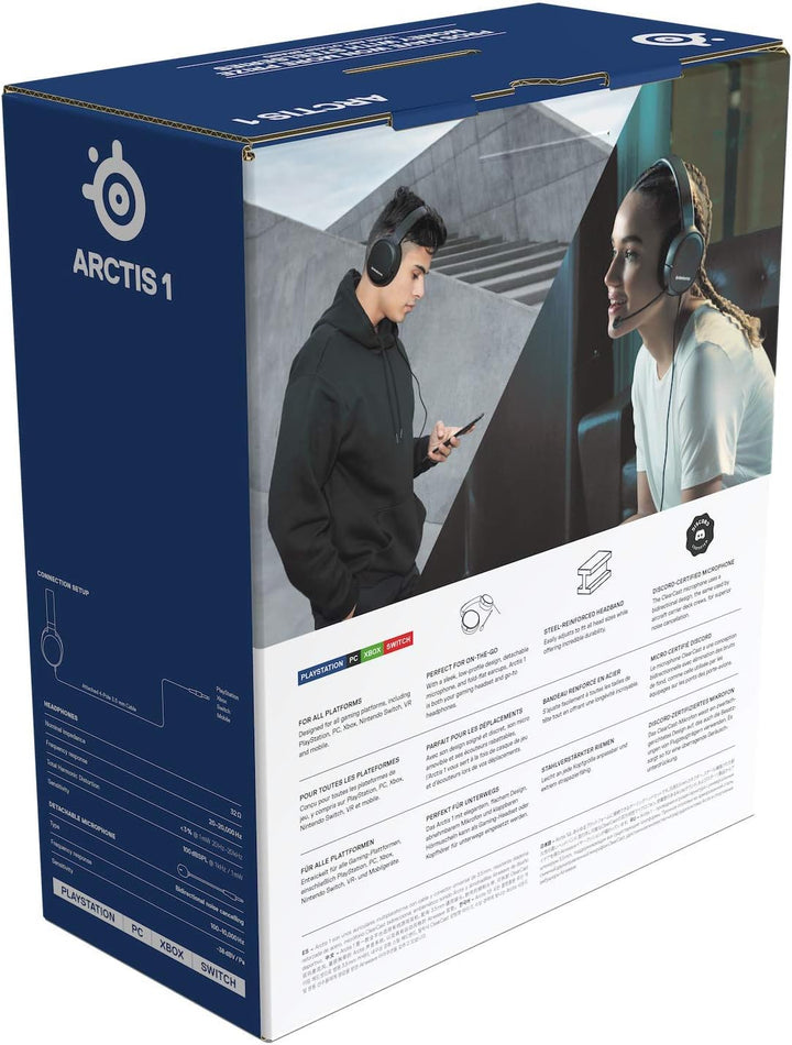 SteelSeries Arctis 1 - Kompatibel mit allen Plattformen - Abnehmbares ClearCast Mikrofon - für PS4,