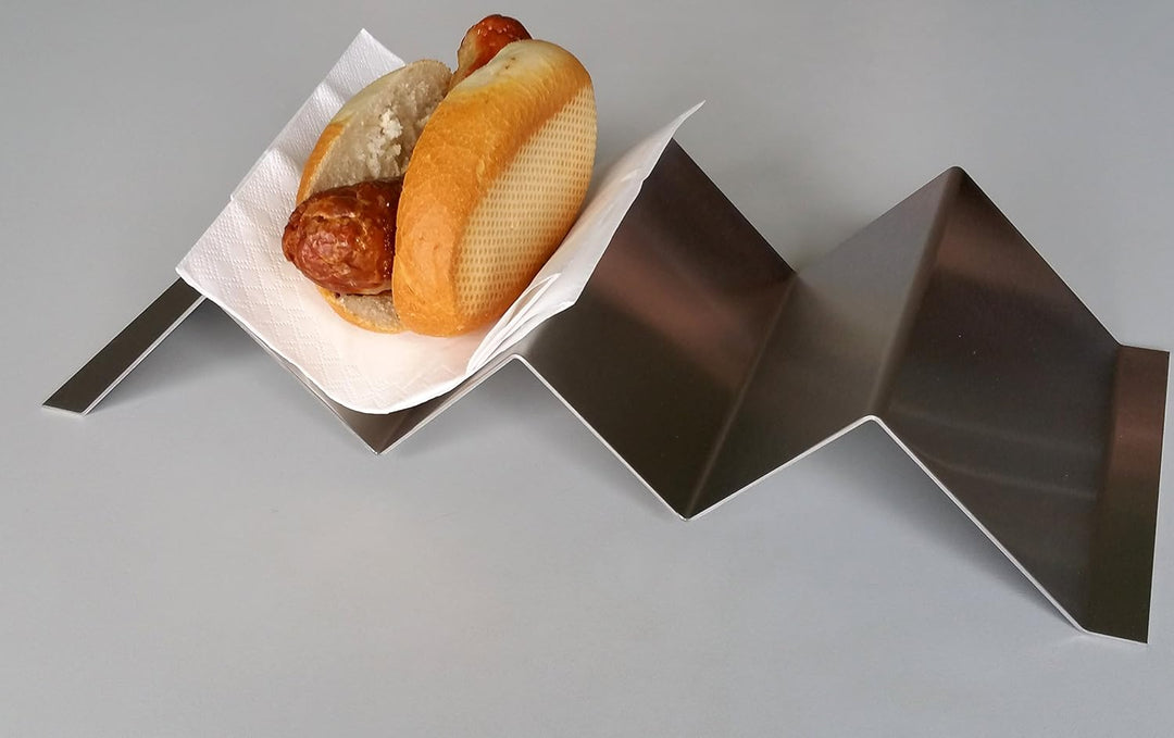 Theke Verkauf Hot-Dog-Ablage Brötchenhalter aus gebürstetem Edelstahl 2-fach