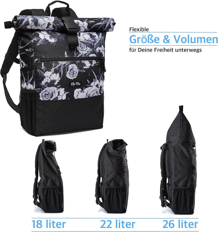 Ela Mo™ Rolltop Rucksack | Nightrose
