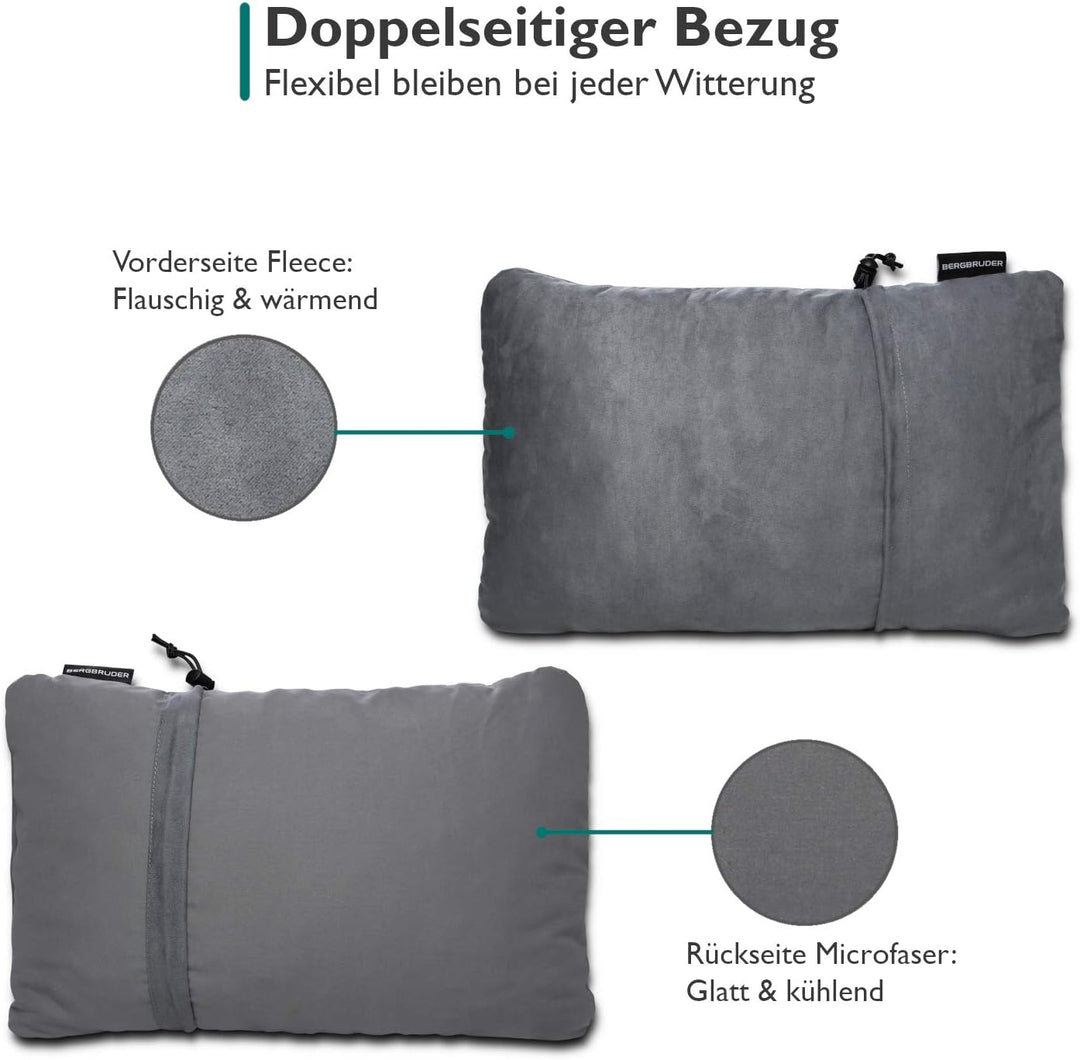 Komprimierbares Reisekissen - Nackenkissen aus zerkleinertem Memory Schaum - Outdoor Camping-Kissen