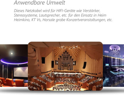 Monosaudio P902 Hi End Audiophil Netzkabel 2M Alufolie Abschirmung, 2 polig HiFi OFC Buchse Stromkab