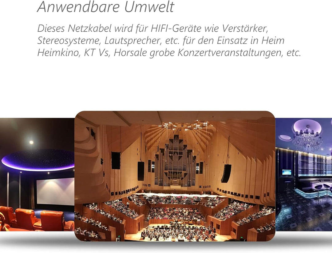 Monosaudio P902 HiFi Stromkabel 1M Alufolie Abschirmung φ17mm OFC Audiophil Kaltgerätekabel 2 polig