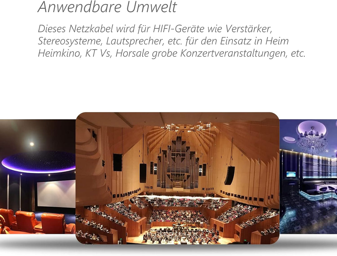 Monosaudio P902 HiFi Stromkabel 1M Alufolie Abschirmung φ17mm OFC Audiophil Kaltgerätekabel 2 polig